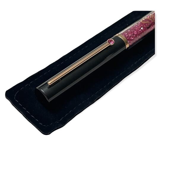 SWAROVSKI Rose Gold Crystalline Gloss Ballpoint Pen Pink Black - Picture 3 of 6